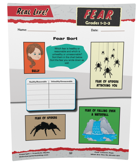 Fear Worksheet Grades 1 2 3 